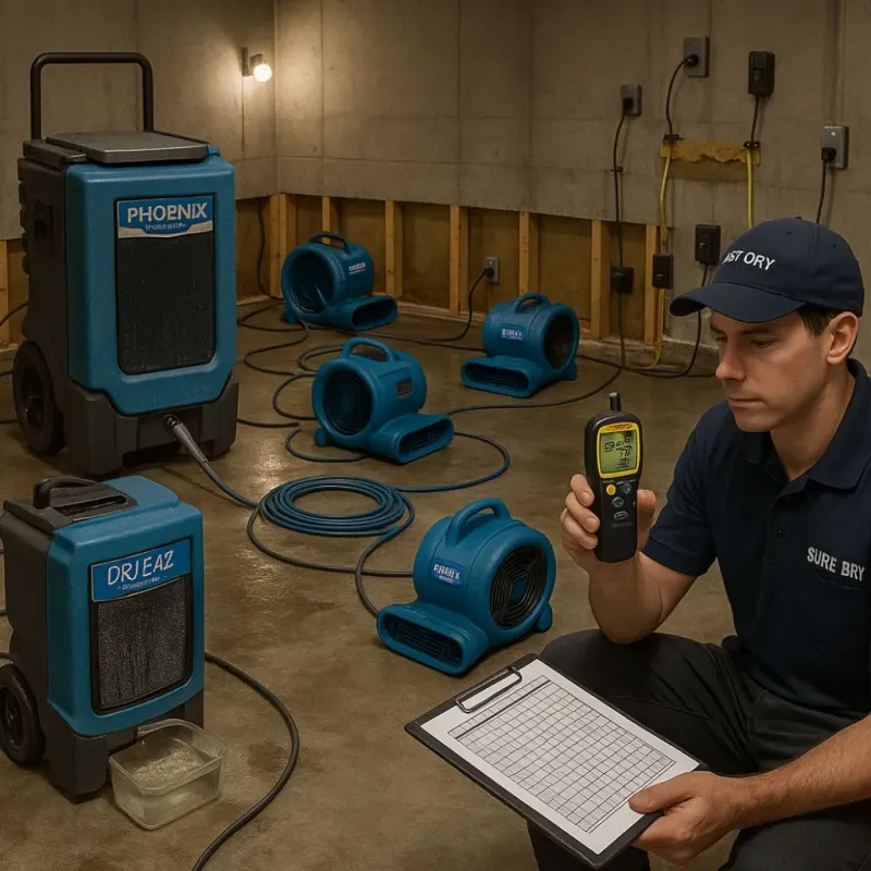 Structural Drying and Dehumidification process in Rosemount, MN